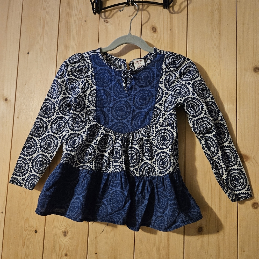 Arizona Blue Patterned Kids Long Sleeve Top Size 5